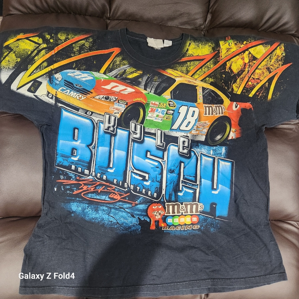 Vintage Kyle Bush Nascar M&M Racing  All Over Print Shirt XXL